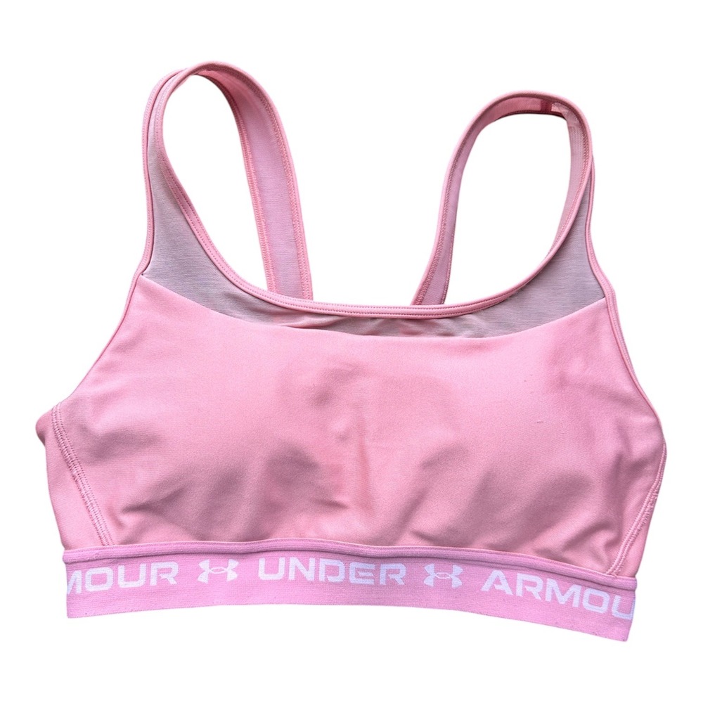 Under Armour Sports Bra Athleisure Active Workout Gym Pink Racerback Size Medium